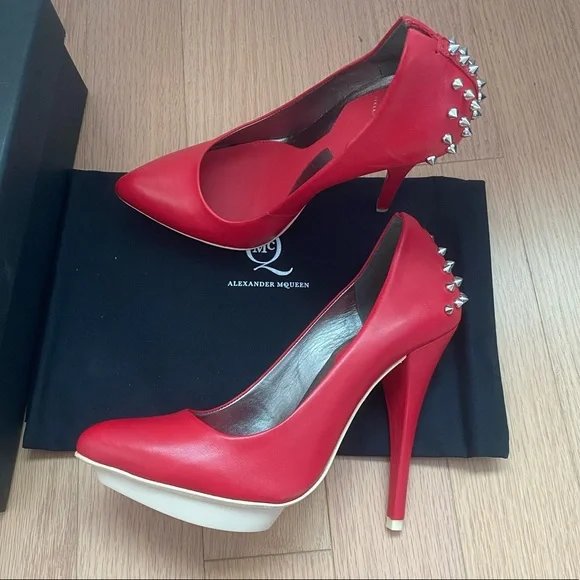 ALEXANDER MCQUEEN SHOES RED LEATHER size 6 | eBay